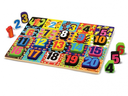 Melissa and Doug - Puzzle lemn in relief Numere de la 1 la 20 [0]