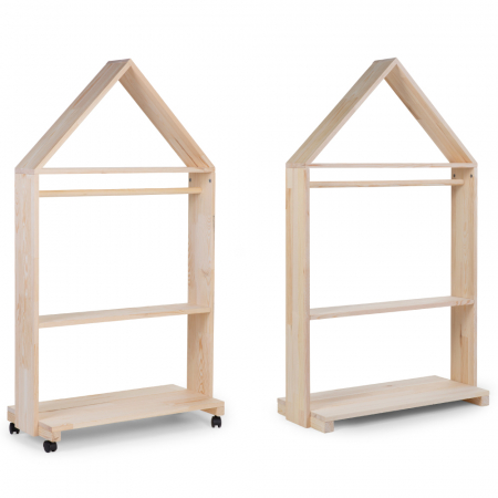 Mobilier decorativ casuta cu roti Childhome 80x135 cm, Lemn Natural [1]
