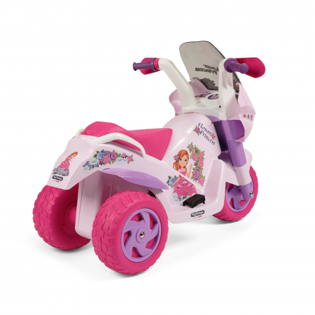 Motocicleta electrica Peg Perego Flower Princess, 6V, 2 ani +, Roz/Mov [5]