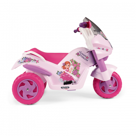 Motocicleta electrica Peg Perego Flower Princess, 6V, 2 ani +, Roz/Mov [4]