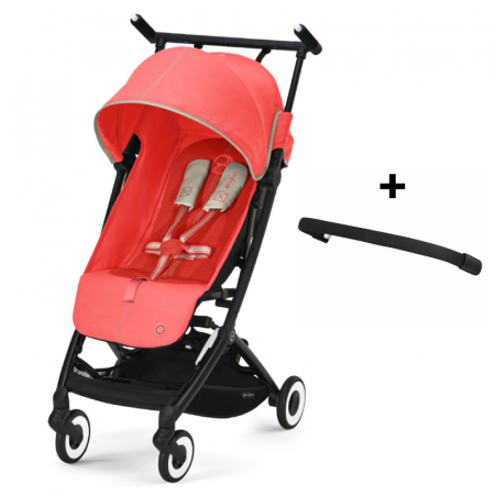 Pachet Carucior Cybex Libelle Hibiscus Red si bara de protectie