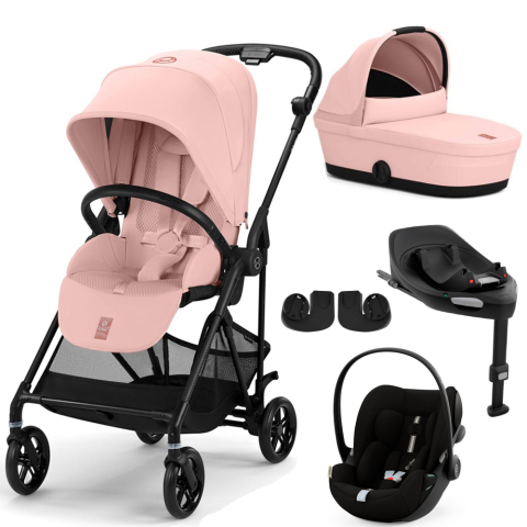 Carucioare copii - Pachet Carucior Cybex Melio Carbon 4 in 1 Candy Pink