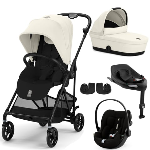 Carucioare copii - Carucior Cybex Melio Carbon 4 in 1 Canvas White
