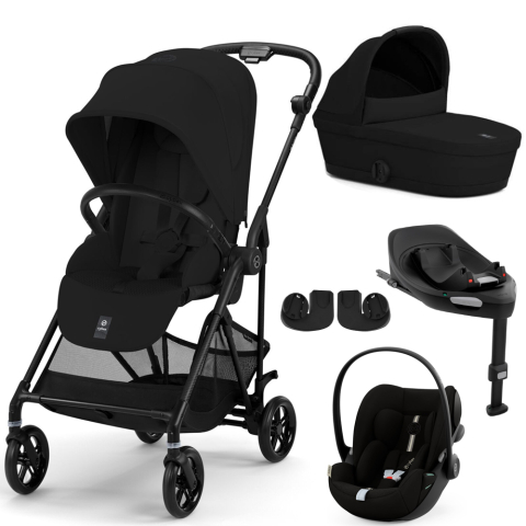 Carucioare copii - Pachet Carucior Cybex Melio Carbon 4 in 1 Magic Black