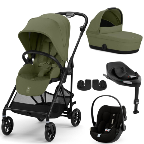 Carucioare copii - Pachet Carucior Cybex Melio Carbon 4 in 1 Moss Green
