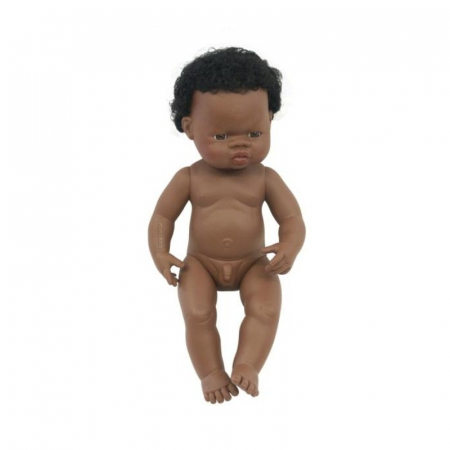 Papusi si accesorii - Papusa African Baiat 38 cm - Miniland