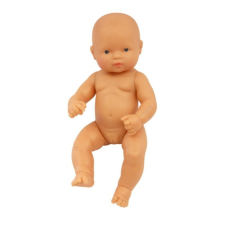 Papusi si accesorii - Papusa Bebelus european Fata 32 cm - Miniland