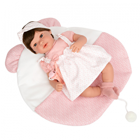 Papusa care rade Arias Iria Elegance 45 cm si paturica Pink/White [1]