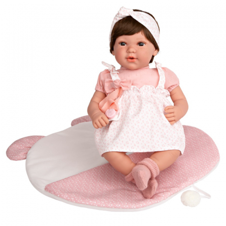 Papusa care rade Arias Iria Elegance 45 cm si paturica Pink/White [0]