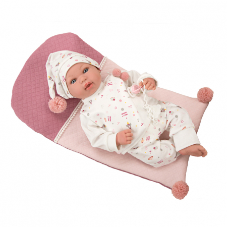 Papusa cu greutate reala Arias Mies Elegance 45 cm si paturica Pink/White [0]