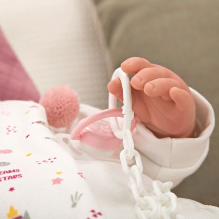 Papusa cu greutate reala Arias Mies Elegance 45 cm si paturica Pink/White [3]