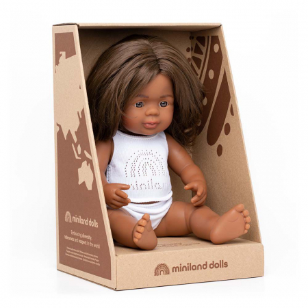 Papusi - Papusa educativa 38 cm Fetita australianca nativa