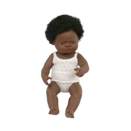 Papusi si accesorii - Papusa fetita africana Miniland 38 cm