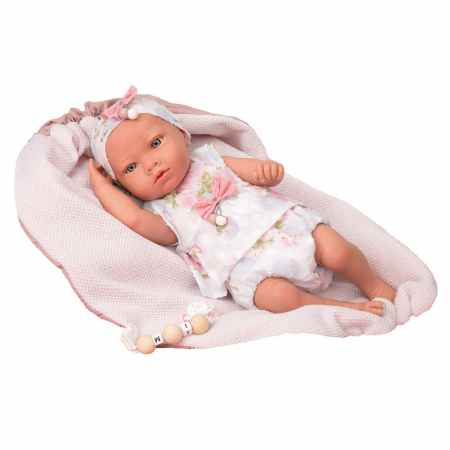 Papusa Reborn bebelus realist Arias Inna 38 cm White/Pink [0]