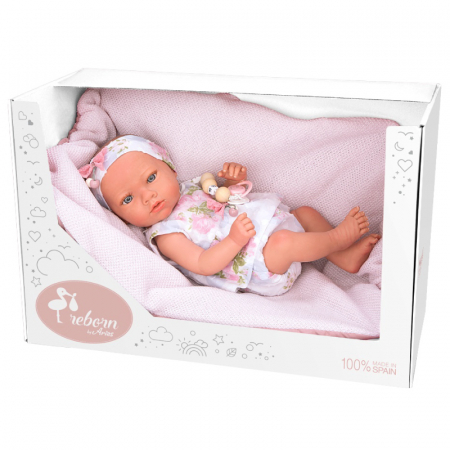 Papusa Reborn bebelus realist Arias Inna 38 cm White/Pink [7]