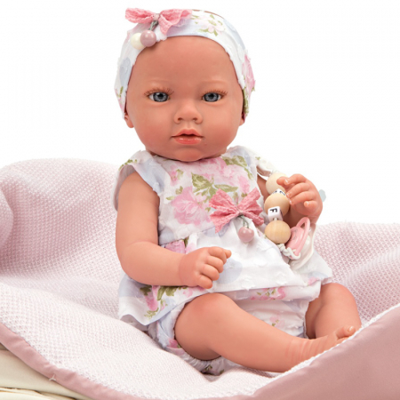Papusa Reborn bebelus realist Arias Inna 38 cm White/Pink [5]
