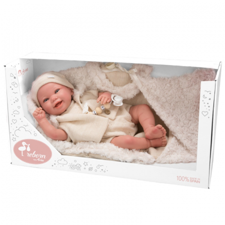Papusa Reborn bebelus realist Arias Diego 45 cm Beige [6]
