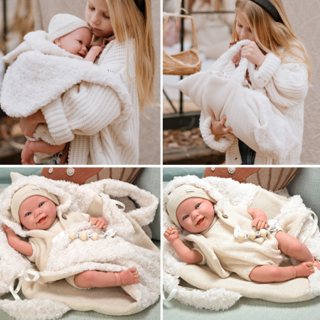 Papusa Reborn bebelus realist Arias Diego 45 cm Beige [5]