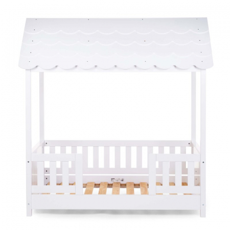 Pat Casuta Childhome cu protectii laterale 70x140 cm Lemn Alb [1]