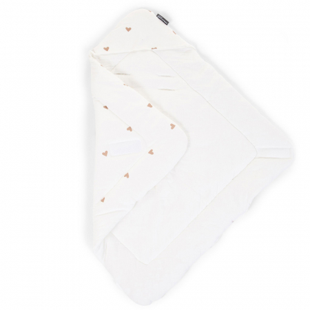 Paturica de infasat Childhome Jerse/Muselina 75x75 cm, Inimioare [2]