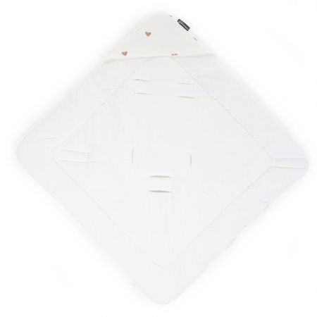 Paturica de infasat Childhome Jerse/Muselina 75x75 cm, Inimioare [1]