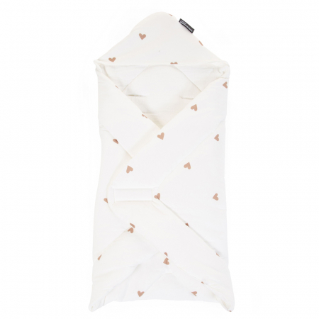 Perne si paturici - Paturica de infasat Childhome Jerse/Muselina 75x75 cm, Inimioare