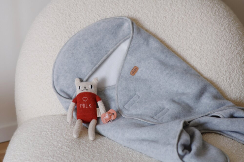 Paturica de infasat Beaba BabyNomade 0-6 luni Heather Grey [2]