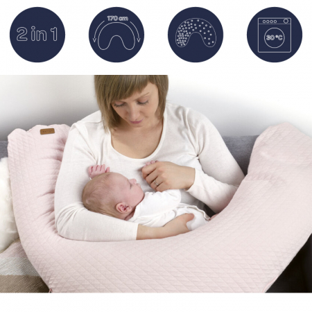 Perna gravida Beaba Big Flopsy 170 cm Fleur de Coton Chalk Pink [3]