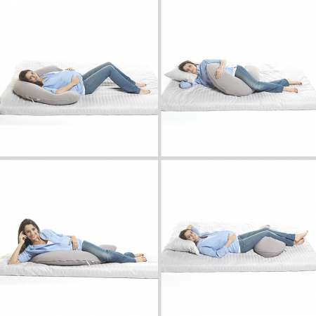 Perna gravida Beaba Big Flopsy 170 cm Fleur de Coton Heather Grey [1]