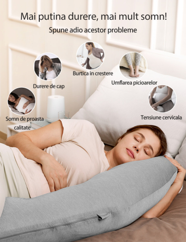 Perna gravide Momcozy Jersey Fabric Light Grey [3]