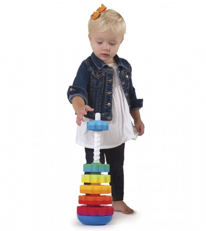 Piramida cu rotite pentru bebelusi - Fat Brain Toys [4]