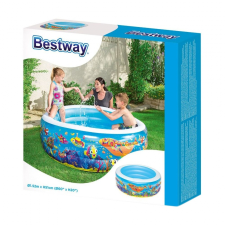 Piscina Gonflabila Bestway cu 3 Inele si Imprimeu Acvatic [1]