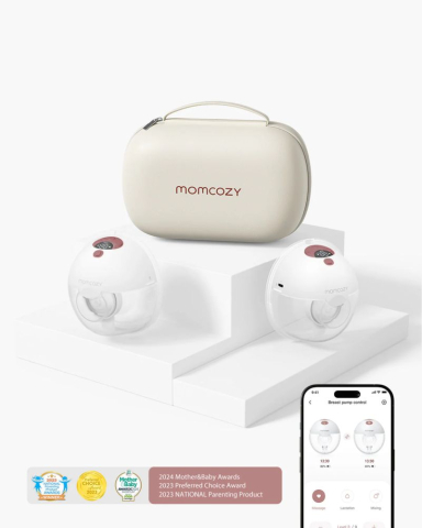 Pompe san - Pompa de san Momcozy Hands-free dubla M5 Red, control prin aplicatie