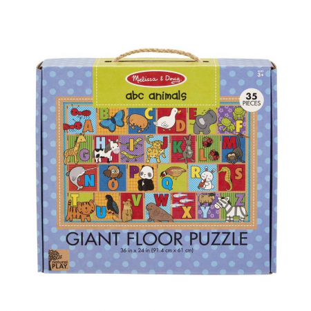 Jocuri tip puzzle - Primul meu puzzle de podea eco Alfabetul Animalelor - Melissa and Doug