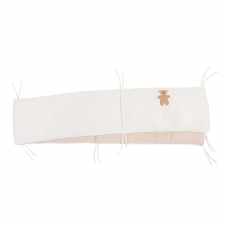 Lenjerii patut bebe - Protectie patut Childhome 35x340 cm, Jerse/Muselina Teddy