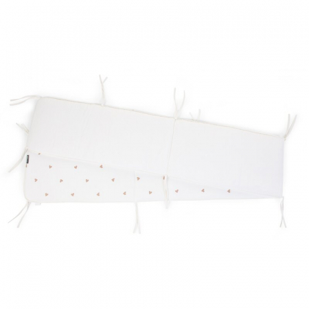 Protectie patut Childhome 35x340 cm Jerse/Muselina, Inimioare [1]
