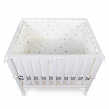 Protectie patut Childhome 35x340 cm Jerse/Muselina, Inimioare [2]