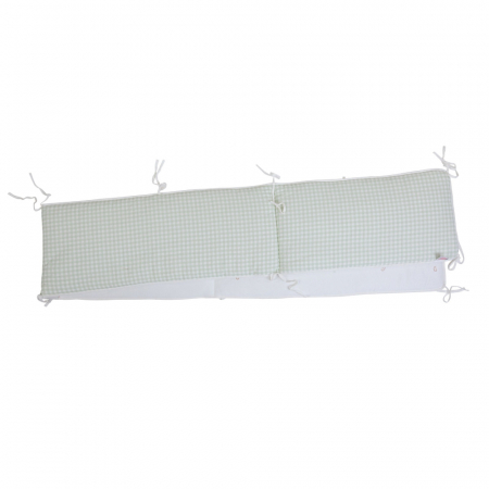 Lenjerii patut bebe - Protectie patut Childhome 35x340 cm Jerse/Muselina Verde