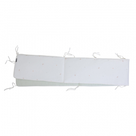 Protectie patut Childhome 35x340 cm Jerse/Muselina Verde [1]