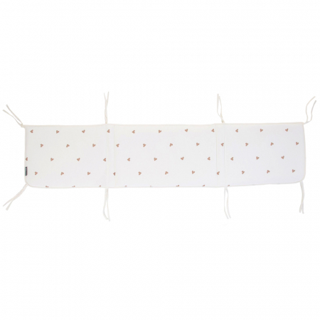 Protectie patut Childhome Jerse/Muselina 35x170 cm, Inimioare