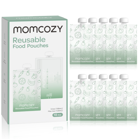 Masa bebelusului - Pungi alimentare reutilizabile Momcozy 100 ml set 10 buc