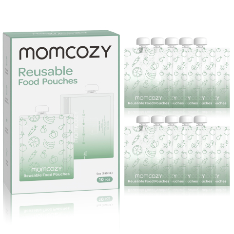 Masa bebelusului - Pungi alimentare reutilizabile Momcozy 150 ml set 10 buc