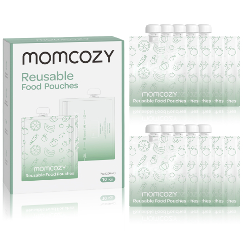 Masa bebelusului - Pungi alimentare reutilizabile Momcozy 200 ml set 10 buc
