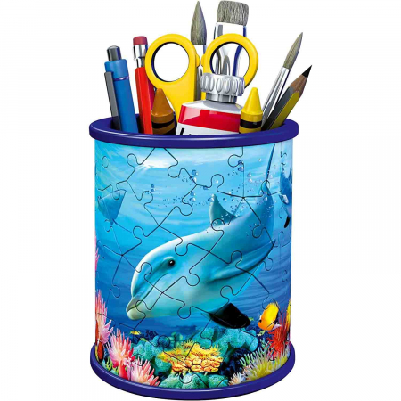 Puzzle 3D Delfin Suport Pixuri, 54 Piese [0]