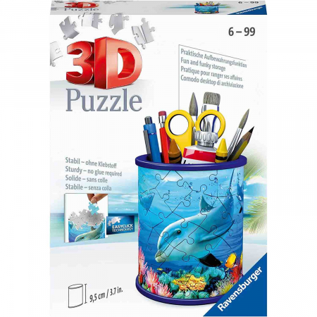 Puzzle 3D Delfin Suport Pixuri, 54 Piese [1]