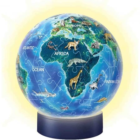 Jocuri tip puzzle - Puzzle 3D Luminos Planeta Pamant, 72 Piese