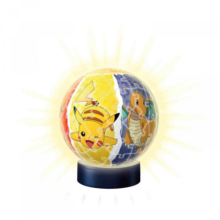 Jocuri tip puzzle - Puzzle 3D Luminos Pokemon, 72 Piese