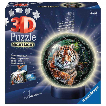 Puzzle 3D Luminos Tigru, 72 Piese [2]