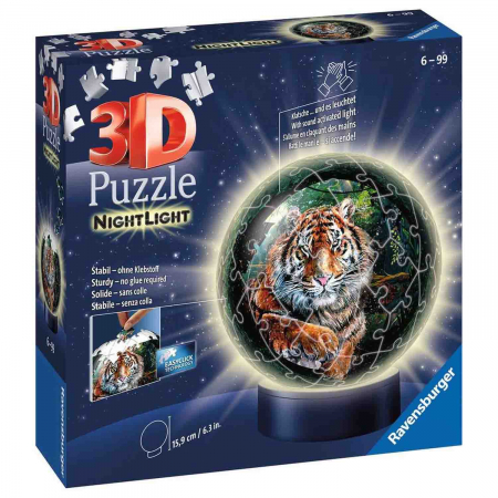 Puzzle 3D Luminos Tigru, 72 Piese [1]