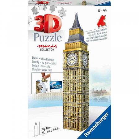 Puzzle 3D Mini Big Ben, 54 Piese [1]